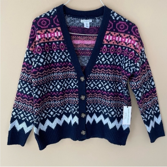 Cupcakes & Cashmere Fair Isle Soft & Cozy Cardigan NWT - Picture 1 of 7